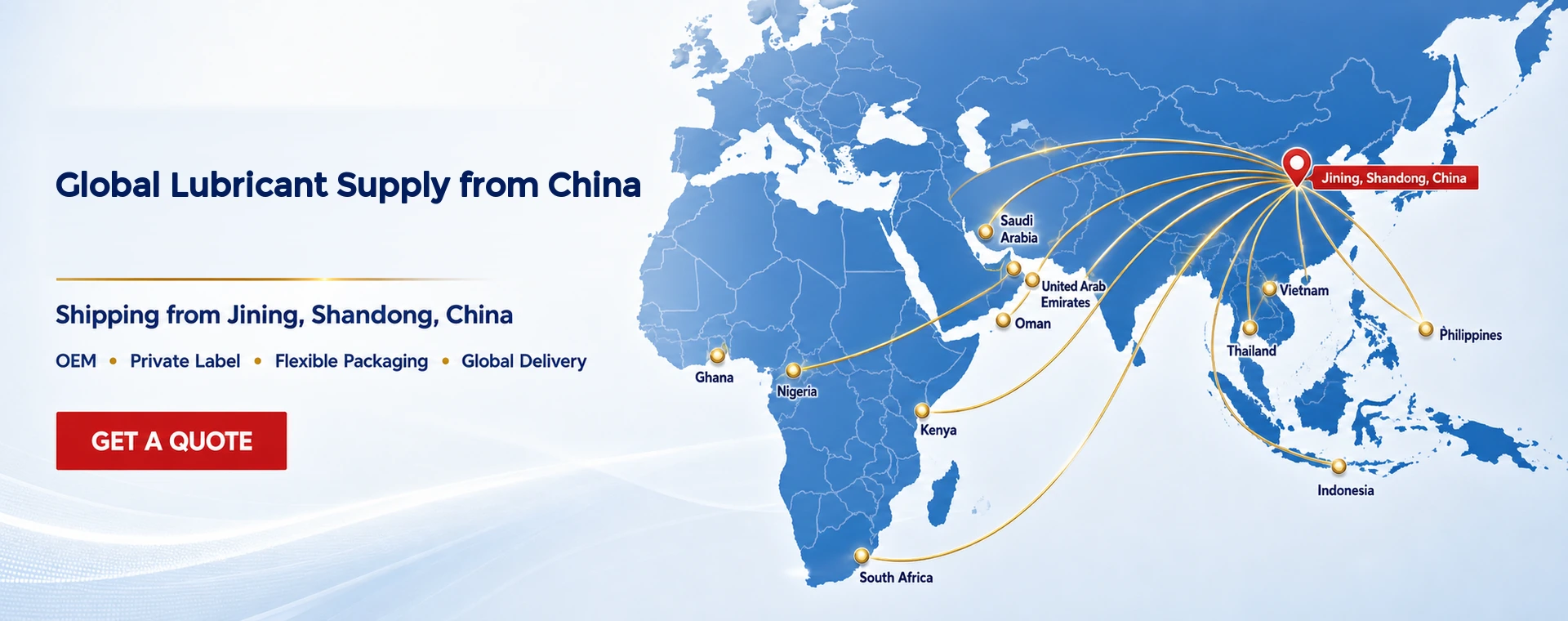 BAKLUCK global lubricant supply network shipping from Jining, Shandong, China