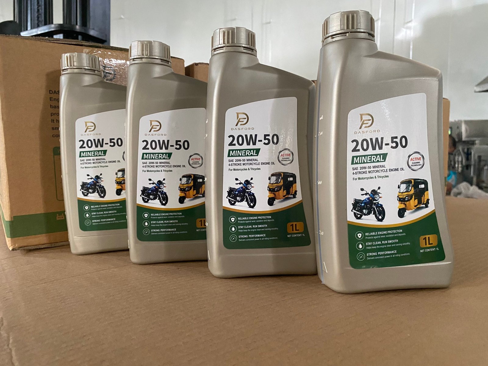 Private-label motorcycle engine oil bottles produced through BAKLUCK OEM service