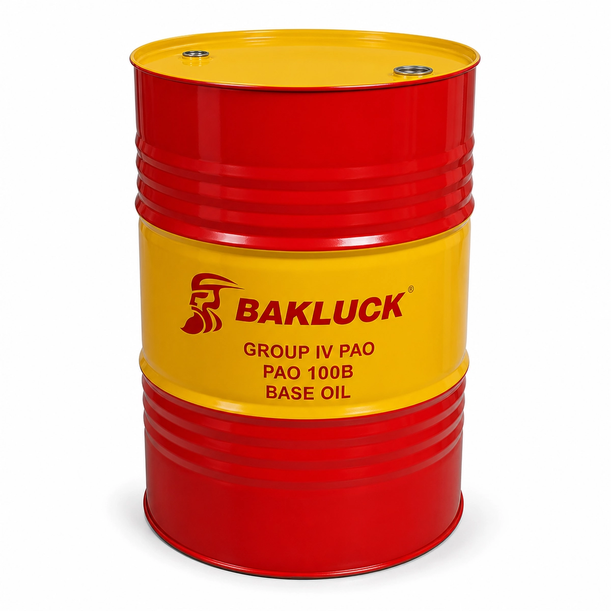 bakluck pao 100b base oil 200l 02 PAO 100B steel drum three-quarter view