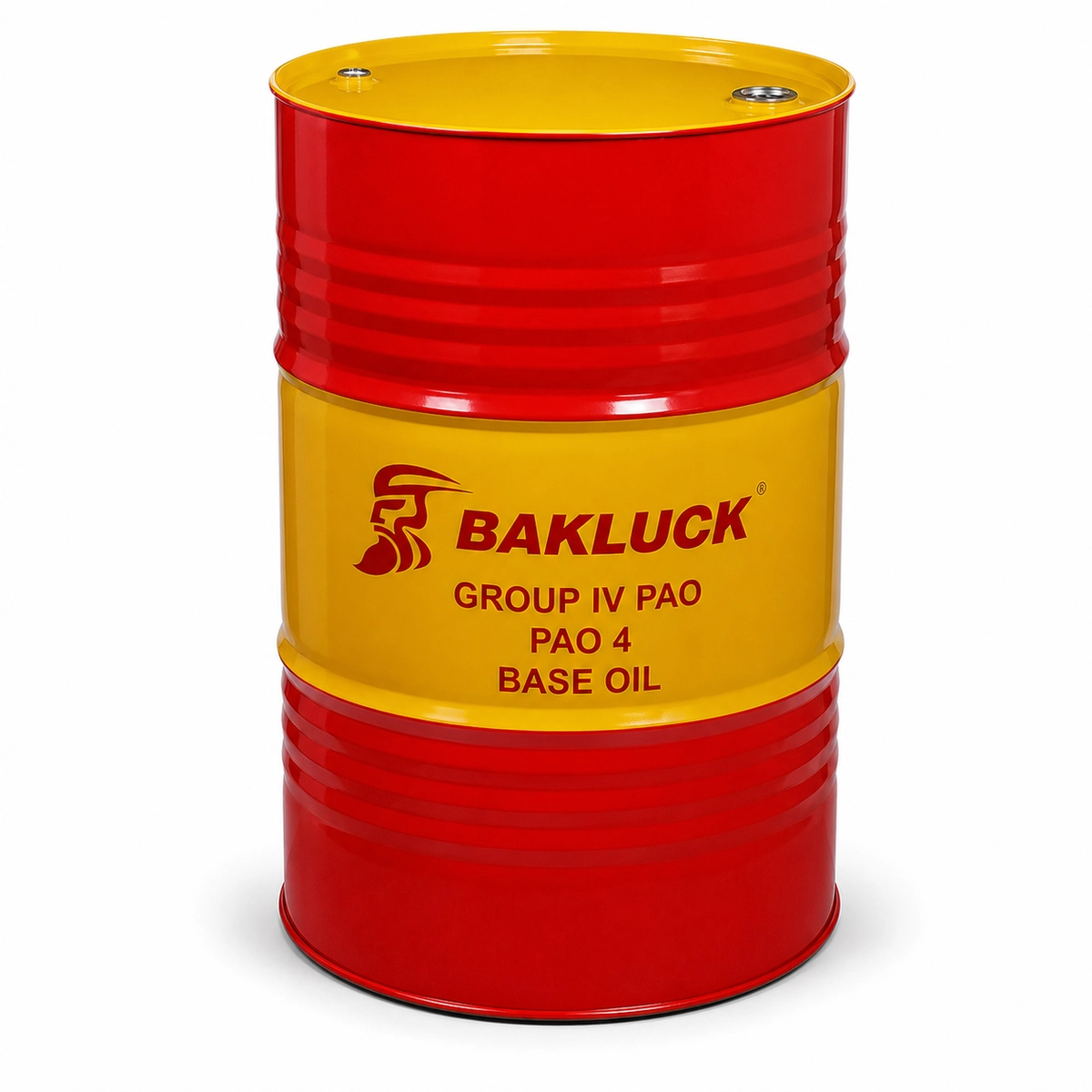 bakluck pao 4 base oil 200l 02 PAO 4 steel drum three-quarter view