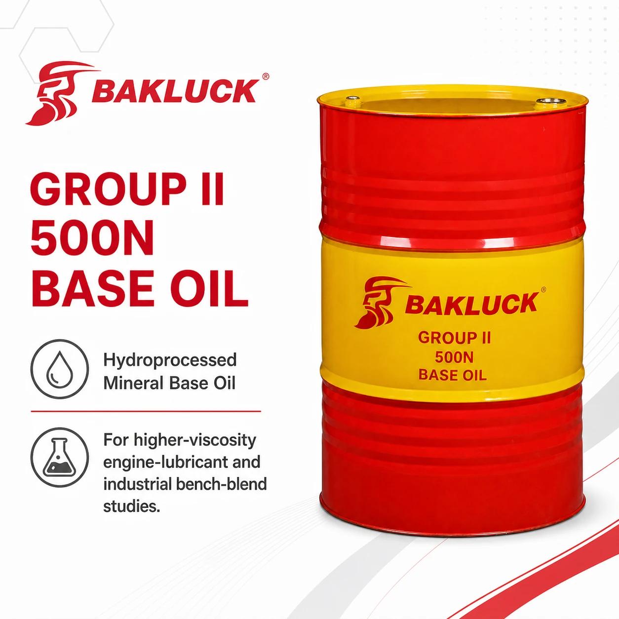 group ii 500n 02 Group II 500N Base Oil steel drum three-quarter view